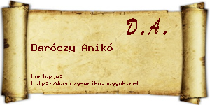 Daróczy Anikó névjegykártya